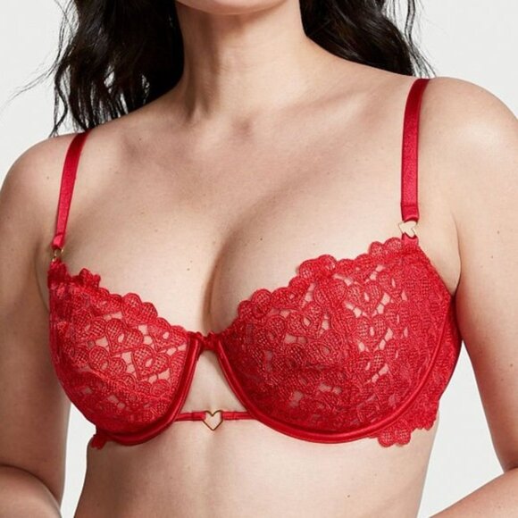 Victoria's Secret Dream Angels Wicked Unlined Sweet Heart Lace Balconette Bra - Picture 1 of 8